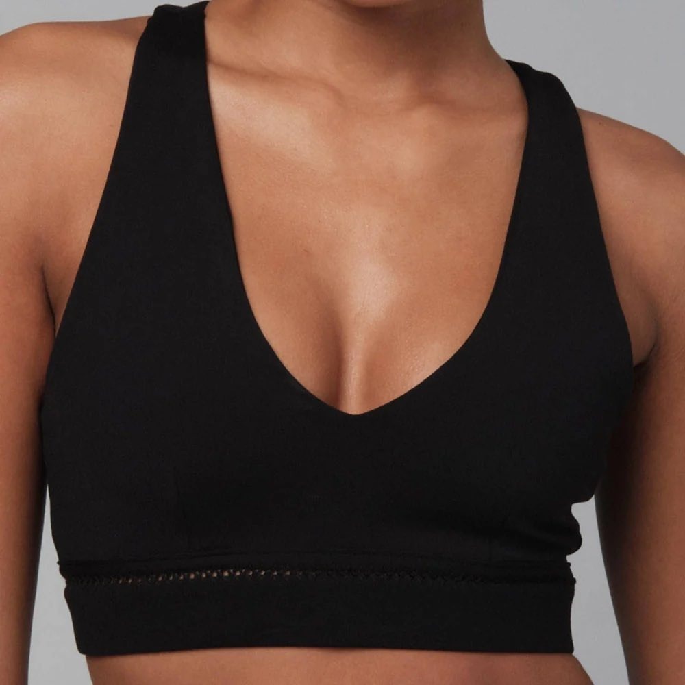 925 Fit Head Turner V-Neck Tank Sports Bra in Purple Size Small